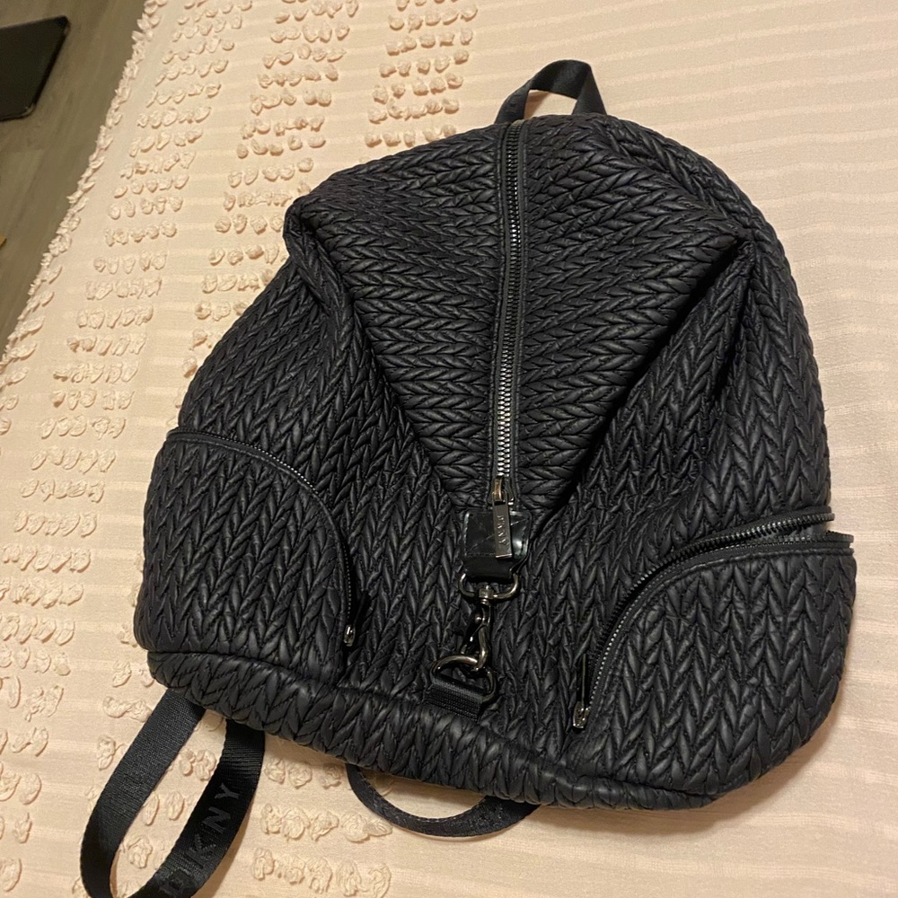 Dkny Full-Size Backpack Black Adjustable Straps - image 8